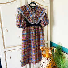 Load image into Gallery viewer, Tartan Oversized Detachable Collar Babydoll Dress
