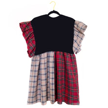 Load image into Gallery viewer, Split Tartan Ruffle Smock Dress - Choose Any 2 Tartan Fabrics
