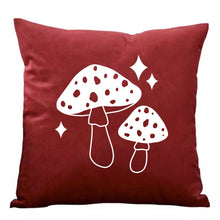 Load image into Gallery viewer, Magical Mushroom Velvet Scrap Stuffed Cushion
