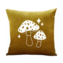 Load image into Gallery viewer, Magical Mushroom Velvet Scrap Stuffed Cushion
