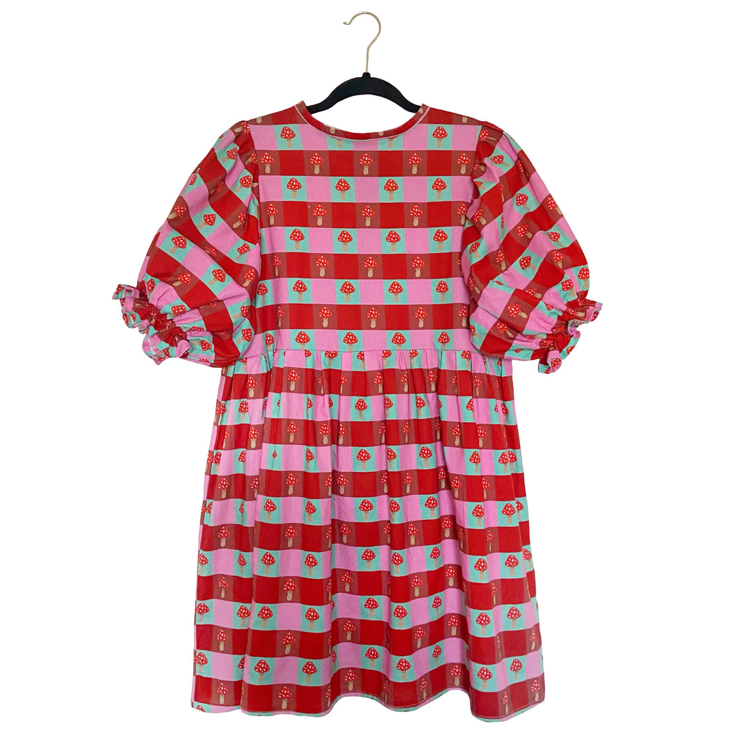 Whimsical Woodland Puff Sleeve Babydoll Dress